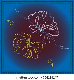 Set hand drawn bows isolated on color background.