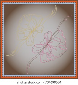 Set hand drawn bows isolated on color background.