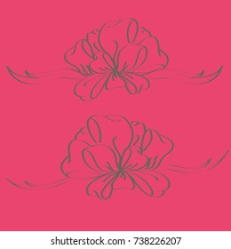 Set hand drawn bows isolated on color background.