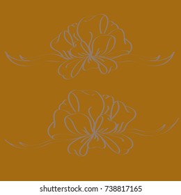 Set hand drawn bows isolated on color background.