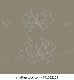 Set hand drawn bows isolated on color background.