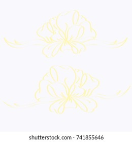 Set hand drawn bows isolated on color background.