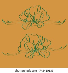 Set hand drawn bows isolated on color background.