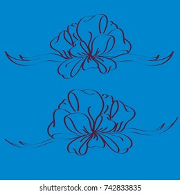 Set hand drawn bows isolated on color background.