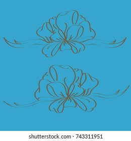 Set hand drawn bows isolated on color background.