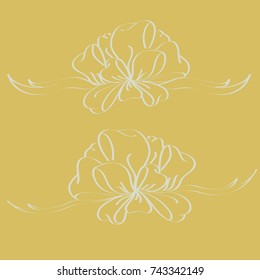 Set hand drawn bows isolated on color background.