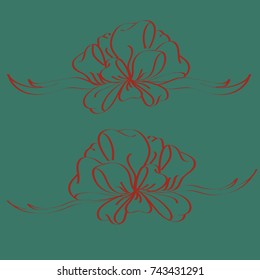 Set hand drawn bows isolated on color background.