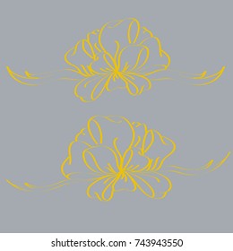 Set hand drawn bows isolated on color background.
