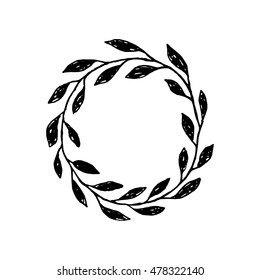 Set of hand drawn branches. Ink illustration. Collection plants