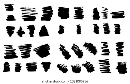 Set of hand drawn brush lines. Vector illustration EPS 10