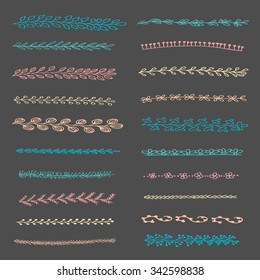 Set of hand drawn brushes. Natural vector brushes.