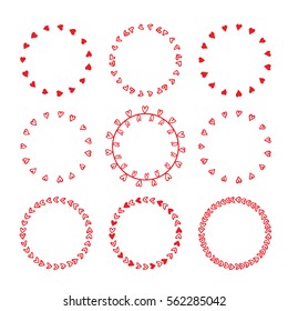 Set of hand drawn brushes for st. Valentine day cards. Hand drawn brushes with hearts.
Brushstrokes  saved in panel. 