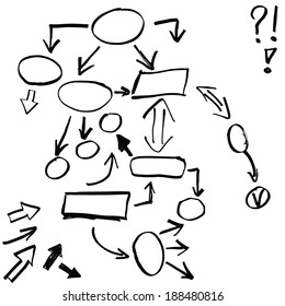 Set of hand drawn business elements, vector illustration