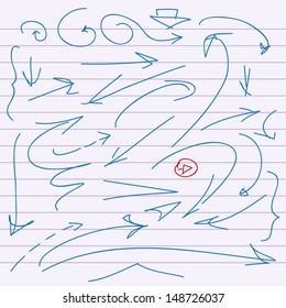 Set of Hand Drawn calligraphic Arrows