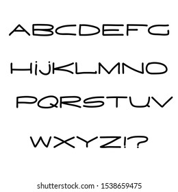 Set of hand drawn capital letters. Isolated vector symbols on white background.