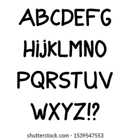 Set of hand drawn capital letters. Isolated vector symbols on white background.