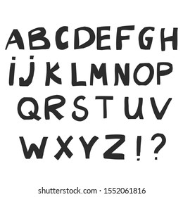 Set of hand drawn capital letters. Isolated vector symbols on white background.