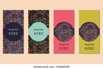 set hand drawn card templates ladybird stock vector royalty free