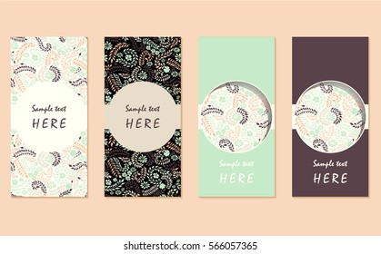 set hand drawn card templates ladybird stock vector royalty free