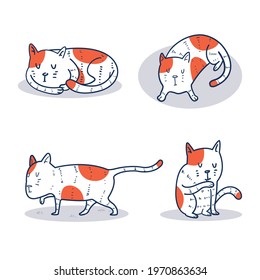 
Set of hand drawn cat poses vector