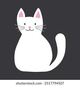 Set with hand drawn cats isolated on white background. Vector illustration