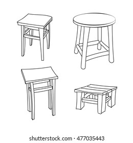 Set of hand drawn chairs. vector sketch. interior armchair.