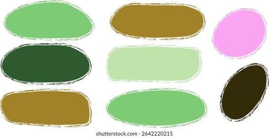 Set of hand drawn chalk speech bubbles. Text box icons for comics. Grunge texture in doodle style.
