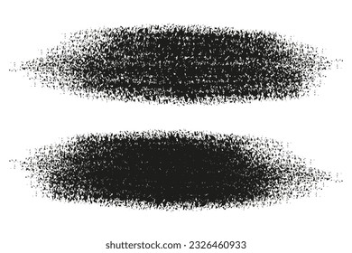 Set of hand drawn charcoal strokes isolated on white background. Abstract freehand ink brush strokes. Vector design elements. Grunge texture