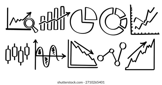 Conjunto de gráficos y gráficos dibujados a mano tema Símbolo Vector aislado
