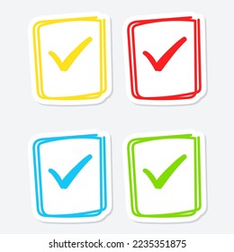Set of hand drawn Check Mark