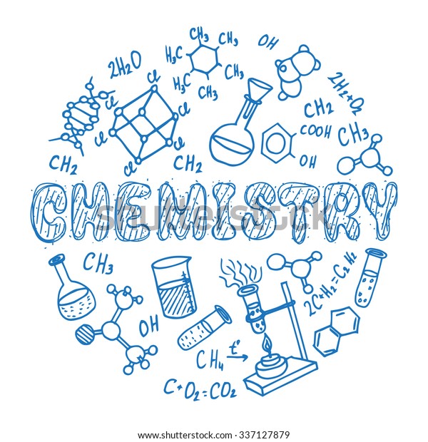 Set Hand Drawn Chemistry Doodles Shaped Stock Vector (Royalty Free ...