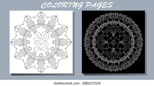 Set of hand drawn Christmas toys. Doodle style christmas coloring book. Antistress freehand sketch drawing with doodle and zentangle elements. Holiday christmas stickers. 