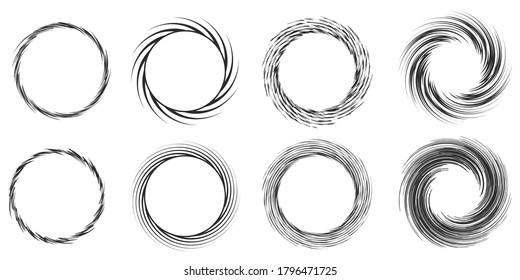 Set of hand drawn circle line sketch isolated on white background. Vector circular scribble scribble round circles for message note sign design element. Pencil or pen graffiti bubble or ball draft ill