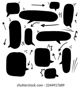Set Hand drawn circle line sketch set. Vector circular scribble doodle round circles for message note mark design element. Pencil or pen graffiti bubble or ball draft illustration.
