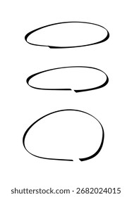 Set of hand drawn circle line sketch