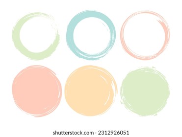 Set of hand drawn circle sketch frame on white background. Elements for conceptual design. Doodle style.