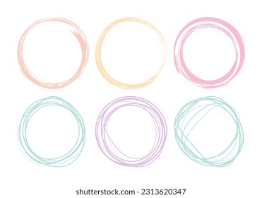 Conjunto de marco de esbozo de círculo dibujado a mano sobre fondo blanco. Elementos para el diseño conceptual. Estilo Doodle.