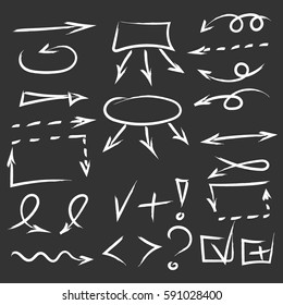 set of hand drawn circle and squares for highlighting text