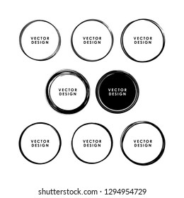 Set of hand drawn circle vector design