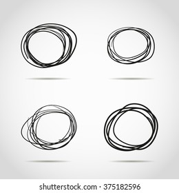 Set of Hand drawn circles