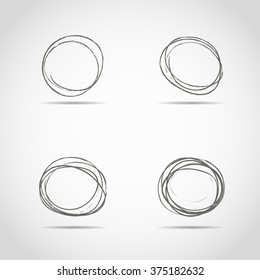 Set of Hand drawn circles
