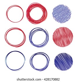 set of hand drawn circles