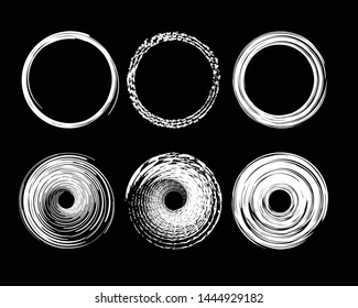 Set of Hand Drawn Circles, design elements vector template
