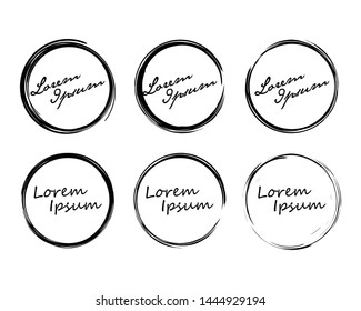 Set of Hand Drawn Circles, design elements vector template