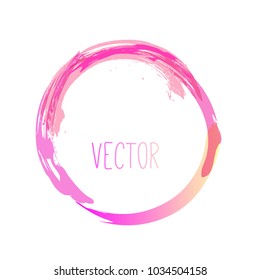 Set of hand drawn circles, vector design elements. Colorful simple abstract stains. Round trendy stylish texture. Hand painted artwork for print and textiles, home decor, fashion fabrics.