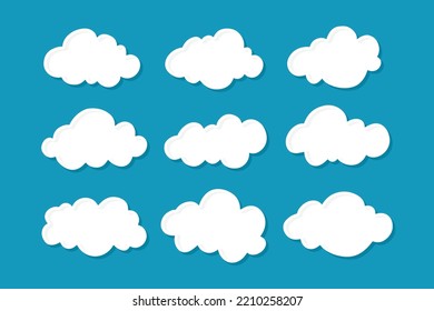 Set of hand drawn cloud vector