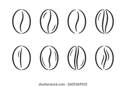 Set of hand drawn coffee beans, vector eps10 illustration