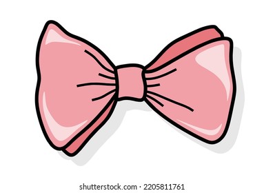 Set of Hand Drawn color Doodle 	
bow.