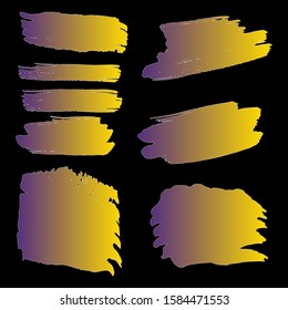 Set Of Hand Drawn Colorful Dirty Brushes. White Grungy Paint. Watercolour Grunge Style. Turquoise Brush Painting. Watercolor Background. Purple Distress frame. Brush Banner.