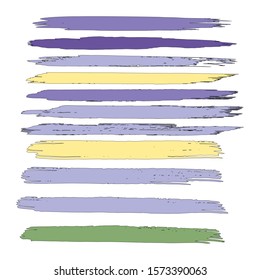 Set Of Hand Drawn Colorful Grunge Brushes. Pink Dirty Background. Watercolour Grunge Strokes. Green Brush Banner. Watercolor Drawing. Turquoise Distress Banner. Batik Brush.